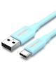 Cable USB 2.0 Tipo-C Vention COKSG/ USB Tipo-C Macho - USB Macho/ Hasta 60W/ 480Mbps/ 1.5m/ Azul