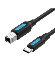 Cable USB 2.0 Tipo-C Vention CQUBH/ USB Tipo-B Macho - USB Tipo-C Macho/ 480Mbps/ 2m/ Negro