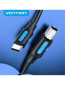 Cable USB 2.0 Tipo-C Vention CQUBH/ USB Tipo-B Macho - USB Tipo-C Macho/ 480Mbps/ 2m/ Negro