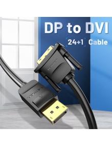 Cable Conversor Vention HAFBF/ DisplayPort Macho - DVI Macho/ 1m/ Negro