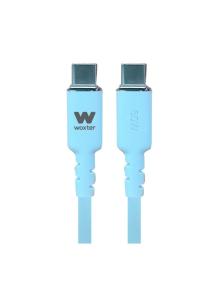 Cable USB 2.0 Tipo-C Woxter PE26-188/ USB Tipo-C Macho - USB Tipo-C Macho/ Hasta 60W/ 480Mbps/ 1.2m/ Azul