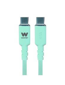 Cable USB 2.0 Tipo-C Woxter PE26-189/ USB Tipo-C Macho - USB Tipo-C Macho/ Hasta 60W/ 480Mbps/ 1.2m/ Verde