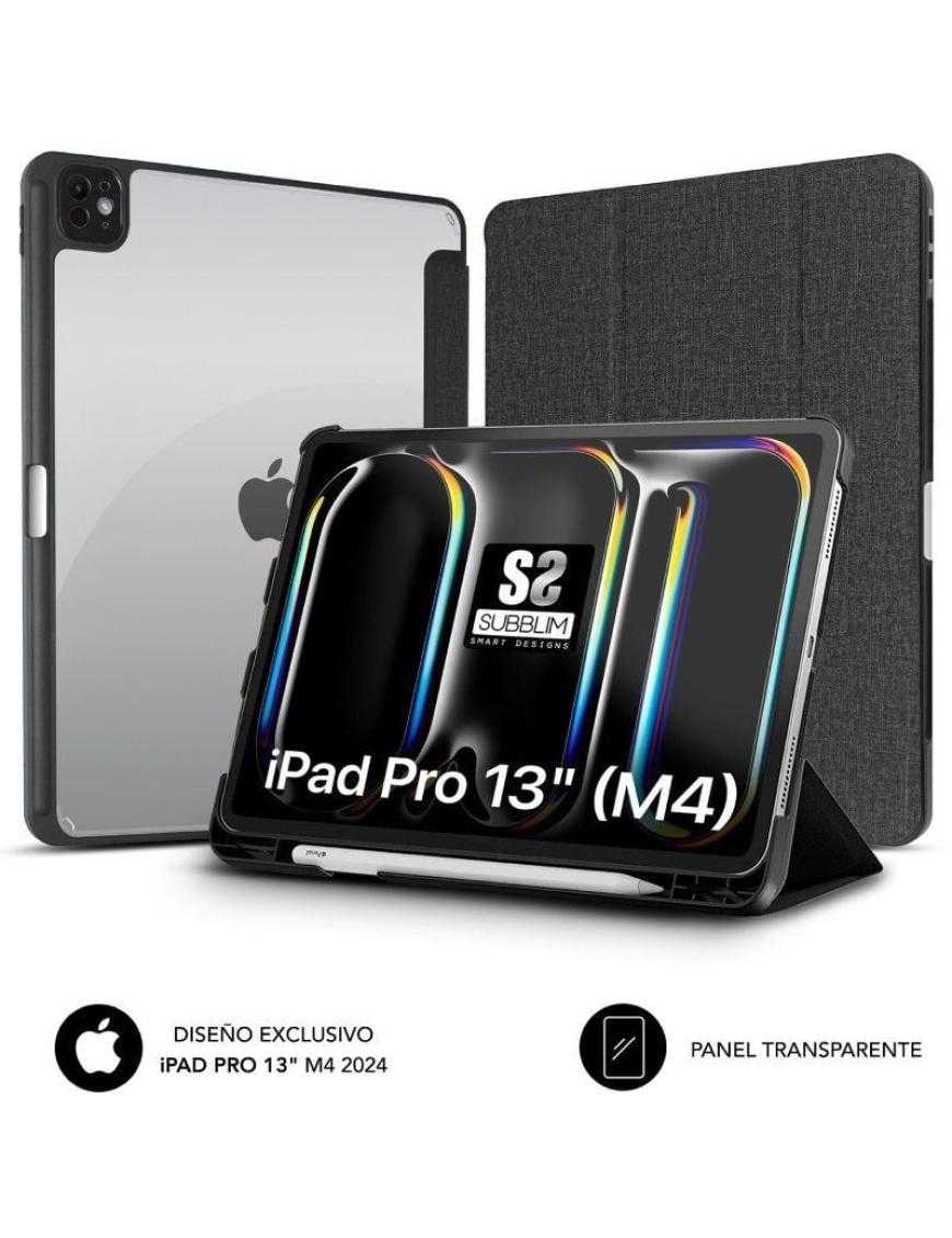 Funda Subblim Clear Shock Case para iPad Pro 12.9' 2024 M4/ Negra