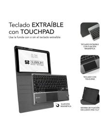 Funda con Teclado Subblim Keytab Pro Bluetooth Touchpad para Tablets de 10.1'-10.8'/ Negra