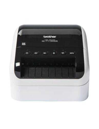 Impresora de Etiquetas Brother QL-1110NWBC/ Térmica/ Ancho etiqueta 103mm/ USB-WIFI-Bluetooth-Ethernet/ Blanca y Negra