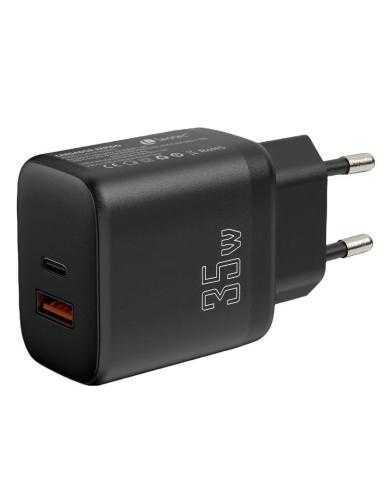 Cargador de Pared Leotec LECSPH35W2/ 1xUSB Tipo-C/ 1xUSB/ 35W