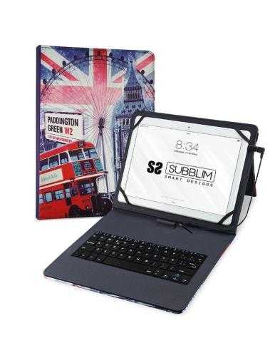 Funda con Teclado Subblim Keytab Pro USB England para Tablets de 10.1'-11'