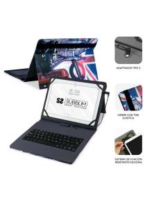 Funda con Teclado Subblim Keytab Pro USB England para Tablets de 10.1'-11'