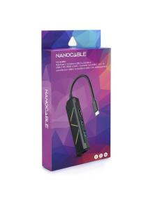 Docking USB Tipo-C Nanocable 10.16.0501/ 2xUSB/ 1xUSB Tipo-C PD/ 1xHDMI/ 1xRJ45/ Negro