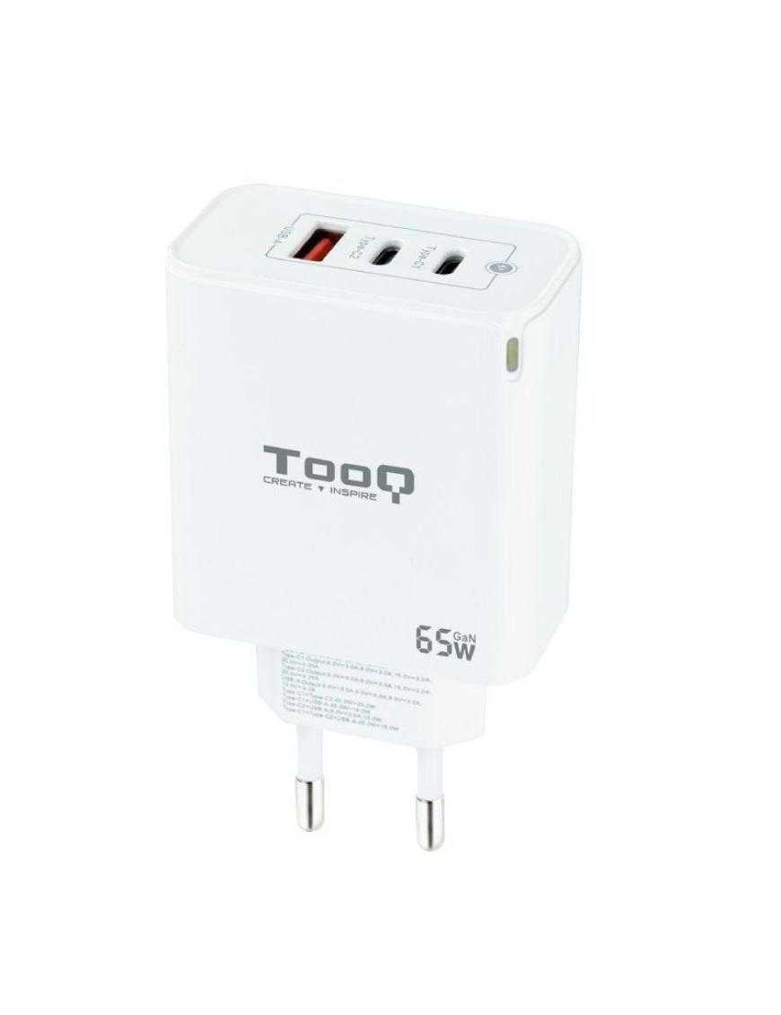 Cargador Gan de Pared TooQ TQWC-GANQC2PD65WT/ 2xUSB Tipo-C/ 1xUSB/ 65W