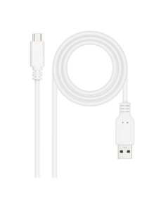 Cable USB 2.0 Nanocable 10.01.2100-W/ USB Tipo-C Macho - USB Macho/ 50cm/ Blanco