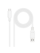 Cable USB 2.0 Nanocable 10.01.2100-W/ USB Tipo-C Macho - USB Macho/ 50cm/ Blanco