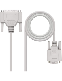 Cable Serie NULL Modem Nanocable 10.14.0802/ DB9 Hembra - DB25 Macho/ 1.8m/ Beige