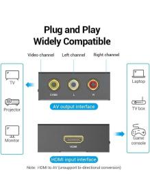 Convertidor HDMI a RCA Vention AEEB0/ HDMI Hembra - RCA Hembra - MiniUSB Hembra