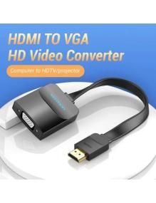 Cable Conversor Vention 74345/ HDMI Macho/ VGA Hembra - Jack 3.5 Hembra/ 15cm/ Negro