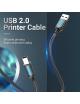 Cable USB 2.0 Impresora Vention COQBF/ USB Tipo-B Macho - USB Macho/ 480Mbps/ 1m/ Negro