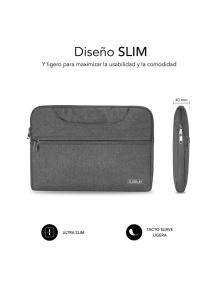 Maletín Subblim Business Laptop Sleeve para Portátiles hasta 15.6'/ Cinta para Trolley/ Gris