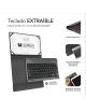 Funda con Teclado Subblim Keytab Pro Bluetooth para Tablets de 10.1'-10.8'/ Roja