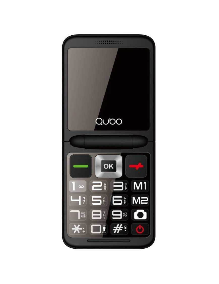 Teléfono Móvil Qubo X-10 para Personas Mayores/ Negro