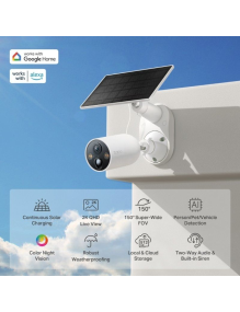 Cámaras de Videovigilancia TP-Link Tapo C425 KIT/ Visión Nocturna/ Control desde APP/ Incluye Panel Solar