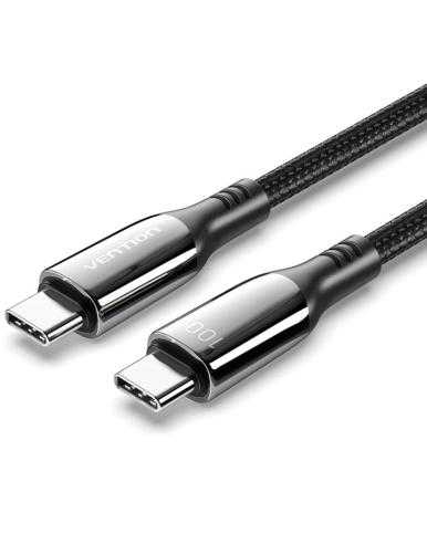 Cable USB 2.0 Tipo-C 5A 100W Vention CTKBAV/ USB Tipo-C Macho - USB Tipo-C Macho/ Hasta 100W/ 480Mbps/ 1.2m/ Negro