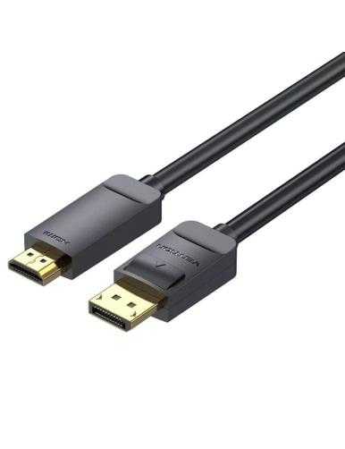 Cable Conversor Vention HAGBF/ DisplayPort Macho - HDMI 4K Macho/ 1m/ Negro