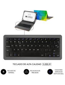 Funda con Teclado Subblim Keytab USB 11' Triángulos USB para Tablets de 11'