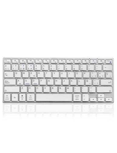 Teclado Compacto Inalámbrico por Bluetooth Subblim Advance Compact/ Plata