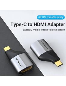 Adaptador USB Tipo-C Vention TCAH0/ USB Tipo-C Macho - HDMI Hembra