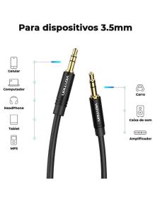 Cable Estéreo Vention BAKBD/ Jack 3.5 Macho - Jack 3.5 Macho/ 50cm/ Negro