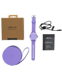 Smartwatch Forever Colorum CW-300/ Notificaciones/ Frecuencia Cardíaca/ Purpura