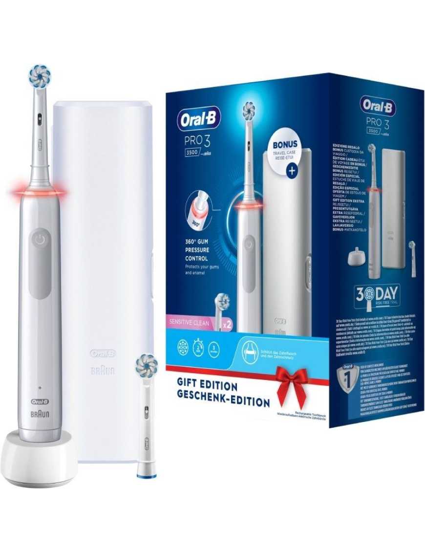 Cepillo Dental Braun Oral-B Vitality Pro 3 3500/ Incluye 2 Recambios/ Blanco