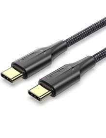 Cable USB 2.0 Tipo-C 3A Vention TAUBD/ USB Tipo-C Macho - USB Tipo-C Macho/ Hasta 60W/ 480Mbps/ 50cm/ Negro