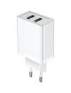 Cargador de Pared Vention FBAW0-EU/ 2xUSB/ 18W/ Blanco