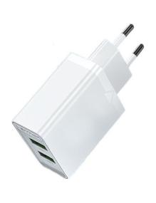 Cargador de Pared Vention FBAW0-EU/ 2xUSB/ 18W/ Blanco