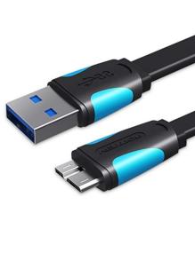 Cable USB 3.0 Vention VAS-A12-B050/ MicroUSB Macho - USB Macho/ 10W/ 5Gbps/ 50cm/ Azul y Negro