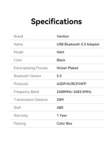 Adaptador USB - Bluetooth Vention NAHB0