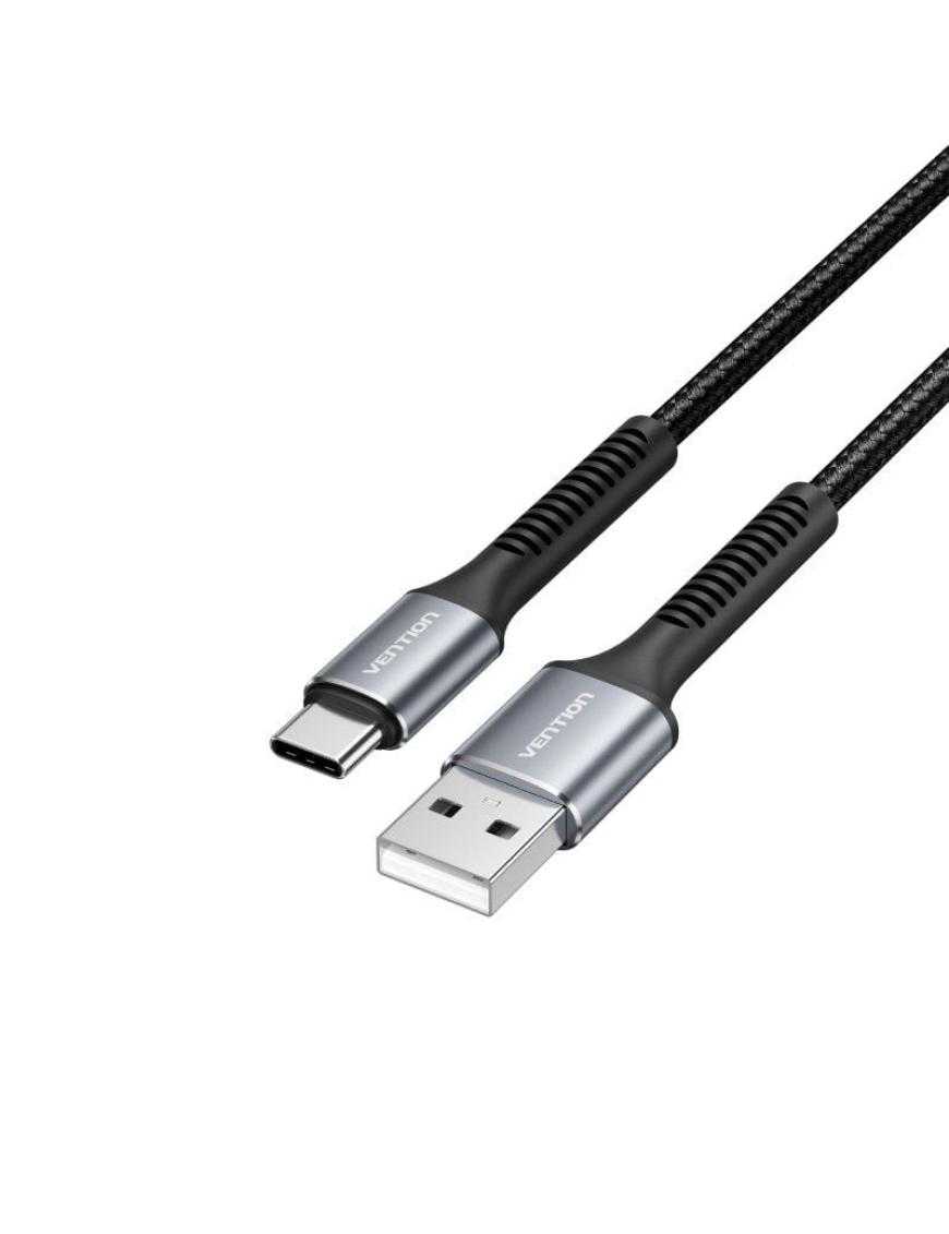 Cable USB Tipo-C Vention H13BF/ USB Macho - USB Tipo-C Macho/ 15W/ 480Mbps/ 1m/ Negro