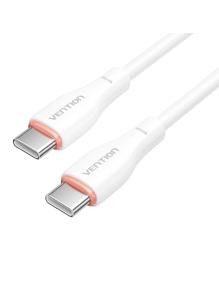 Cable USB Tipo-C Vention H27WF/ USB Tipo-C Macho - USB Tipo-C Macho/ 60W/ 480Mbps/ 1m/ Blanco