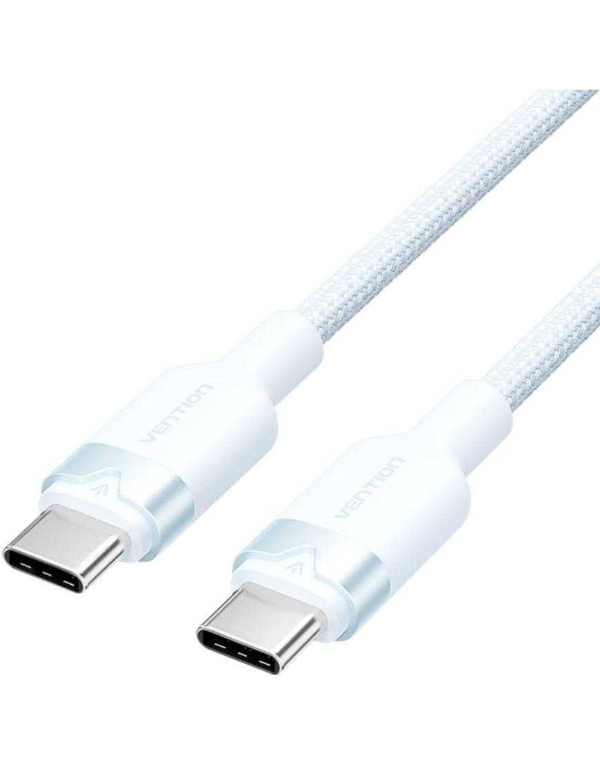 Cable USB 2.0 Tipo-C 3A Vention TRDSF/ USB Tipo-C Macho - USB Tipo-C Macho/ Hasta 60W/ 480Mbps/ 1m/ Azul