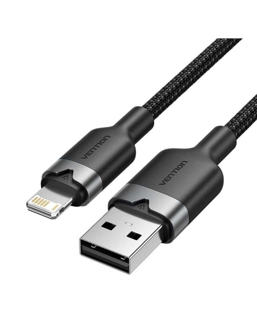 Cable USB Lightning Vention LANBH/ USB Macho - Lightning Macho/ 480Mbps/ 2m/ Negro