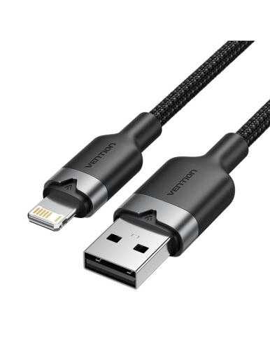 Cable USB Lightning Vention LANBH/ USB Macho - Lightning Macho/ 480Mbps/ 2m/ Negro