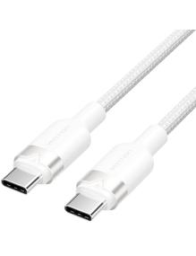 Cable USB 2.0 Tipo-C 3A Vention TRDWF/ USB Tipo-C Macho - USB Tipo-C Macho/ Hasta 60W/ 480Mbps/ 1m/ Blanco