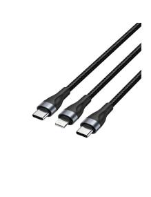 Cable USB Tipo-C Vention H17BAV/ USB Tipo-C Macho - Lightning Macho/ USB Tipo-C Macho/ 60W/ 480Mbps/ 1.2m/ Negro