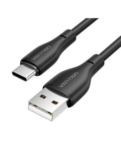 Cable USB Tipo-C Vention H25BF/ USB Tipo-C Macho - USB Macho/ 15W/ 480Mbps/ 1m/ Negro