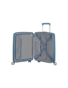 Maleta de Cabina American Tourister SoundBox Spinner 55cm/ 55x40x20cm/ 4 Ruedas/ Azul Piedra