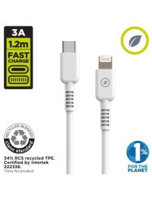 Cable USB 2.0 Tipo-C Lightning Muvit For Change MCUSC0006/ USB Tipo-C Macho - Lightning/ Hasta 27W/ 1.2m/ Blanco