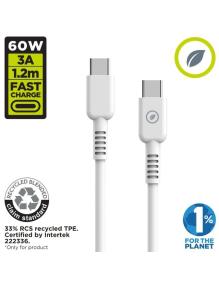 Cable USB 2.0 Tipo-C Muvit For Change MCUSC0008/ USB Tipo-C Macho - USB Tipo-C/ Hasta 60W/ 1.2m/ Blanco