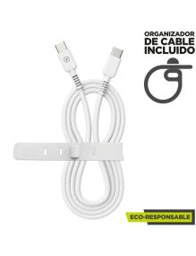 Cable USB 2.0 Tipo-C Muvit For Change MCUSC0008/ USB Tipo-C Macho - USB Tipo-C/ Hasta 60W/ 1.2m/ Blanco