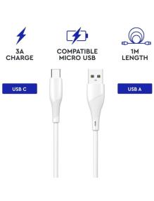 Cable USB 2.0 Tipo-C Myway MWUSC0019/ USB Macho - USB Tipo-C Macho/ 1m/ Blanco